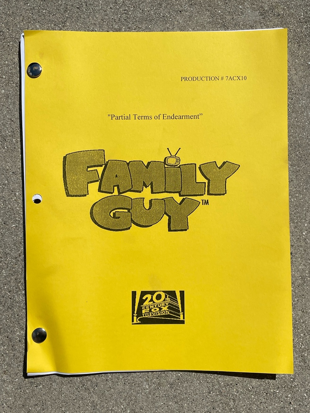 RARE 2010 Family Guy Live! Haiti Benefit Used Script Partial Terms of Endearment